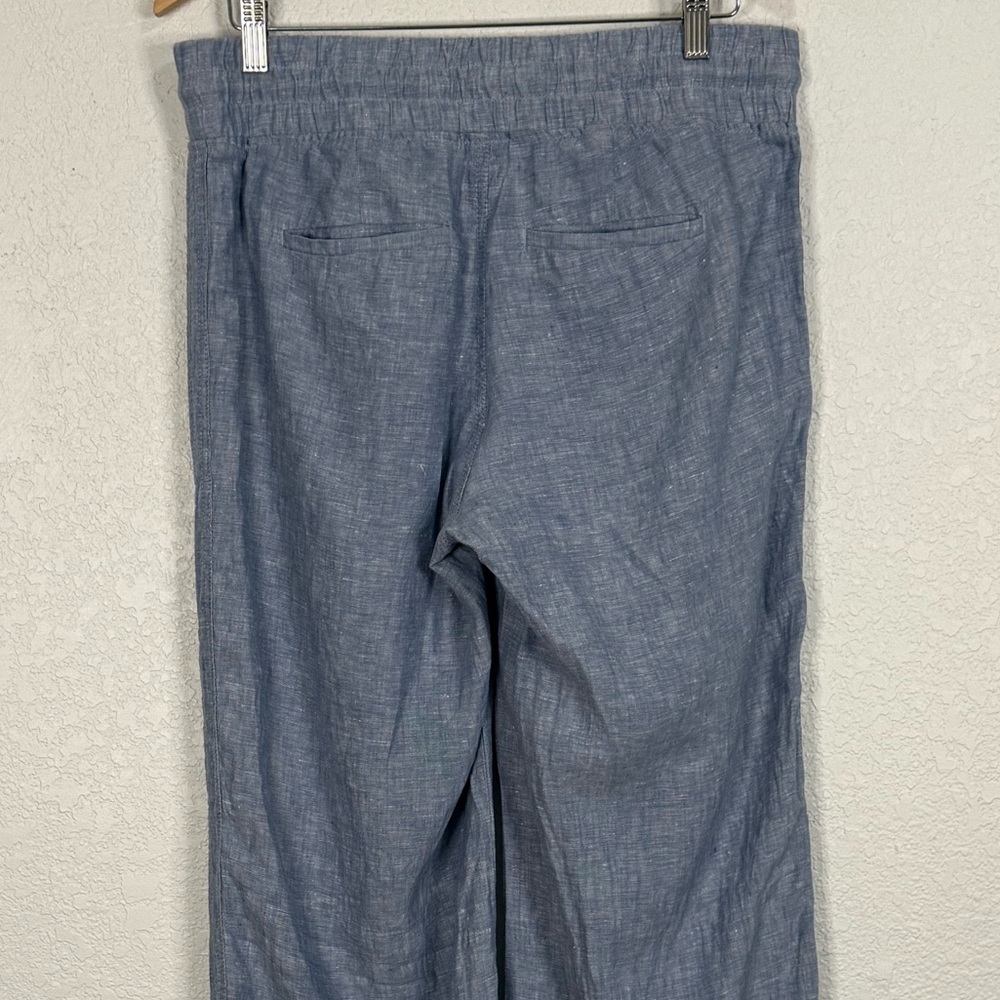 Athlete Cabo Linen Wide Leg Pant in blue Travel Coastal Beach Casual Summer - Picture 4 of 6
